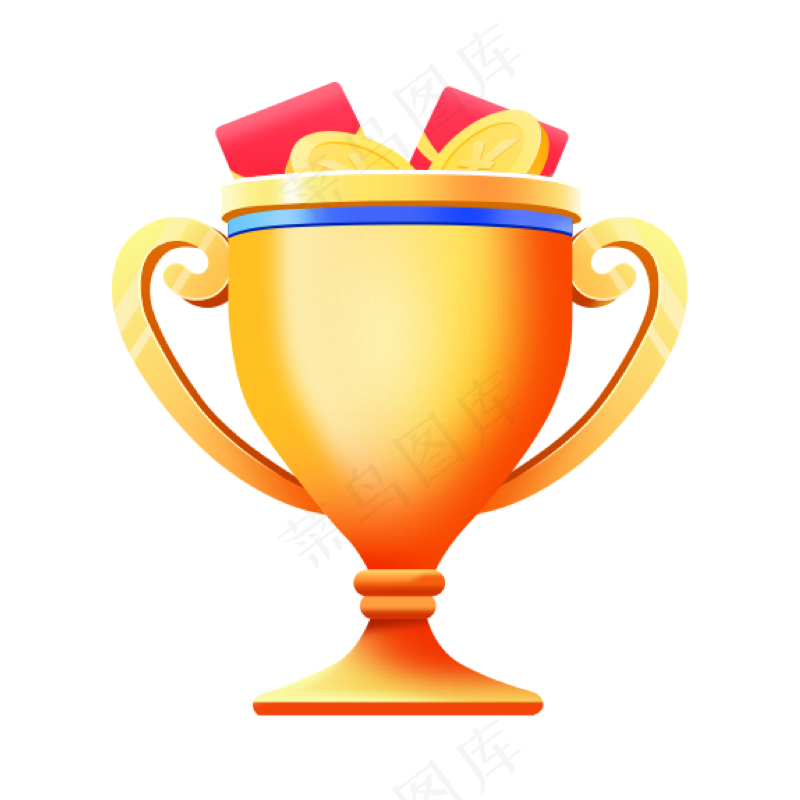 橙色简约风奖杯