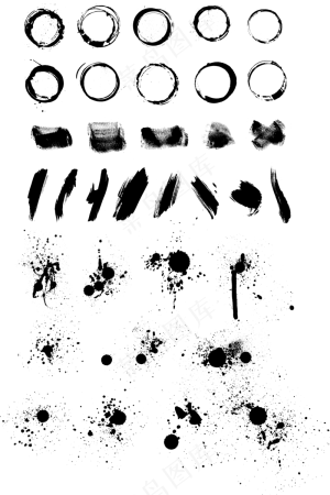 毛笔笔触透明底