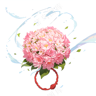 粉色花朵桃花玫瑰免抠素材20