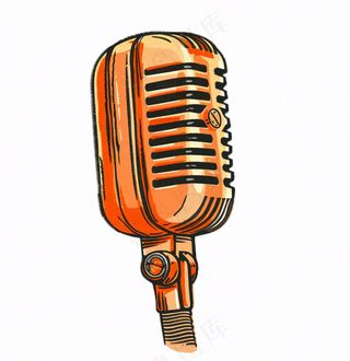 麦克风话筒音乐卡通插画免抠