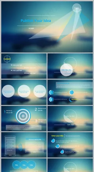 ios-动态PPT模板丨唯美简约丨全图型梦幻背景丨工作汇报06预览图