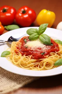 番茄意面美食摄影图