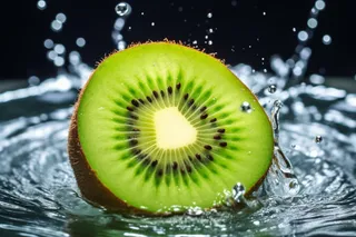 猕猴桃水果水里水花摄影图