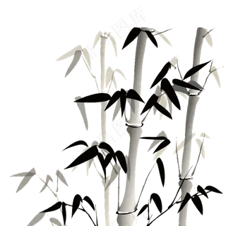 中国风水墨竹子图片古风竹叶竹林水彩手绘插画PNG免扣设计