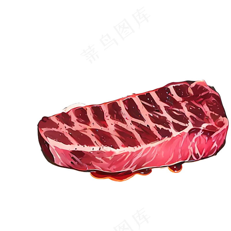 牛排新鲜烤肉西餐插画食物