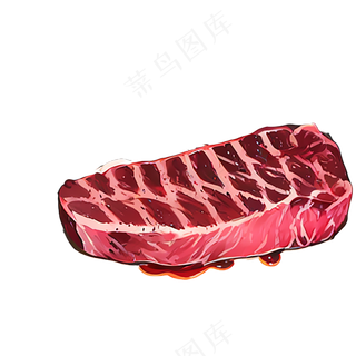 牛排新鲜烤肉西餐插画食物