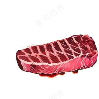 牛排新鲜烤肉西餐插画食物