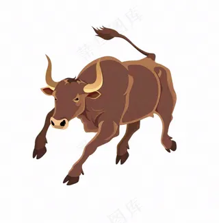 牛水牛黄牛牲畜十二生肖卡通插画免抠