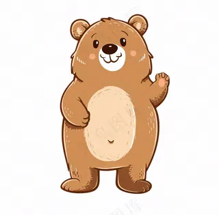 卡通熊棕熊动物可爱插画免抠