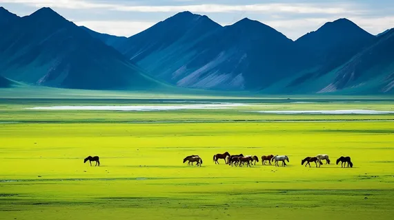 新疆春天草原风光大自然风景摄影图