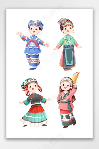 少数民族服饰女性人物形象装饰