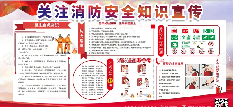 消防安全知识宣传psd模版下载