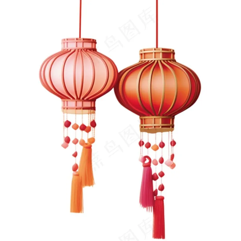 红灯笼新年春节节日卡通插画免抠(1024x1024)