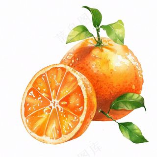 橘子砂糖橘橙子水彩插画免抠