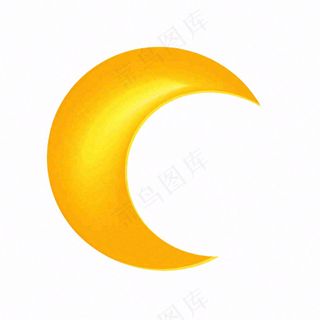 月亮弯月黄色卡通插画免抠