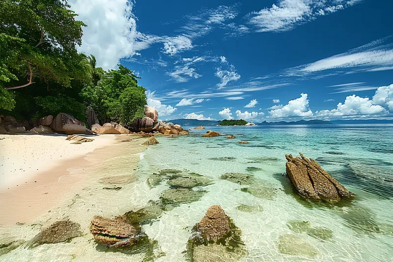 海边沙滩礁石大自然风光摄影图(4032x2688)