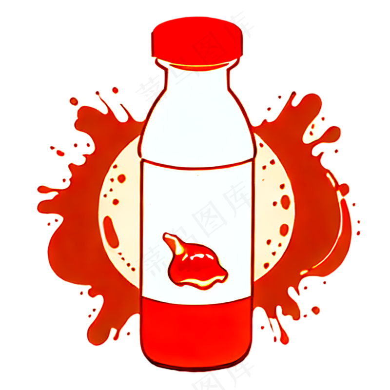 番茄酱食物西餐插画简约简笔画图标
