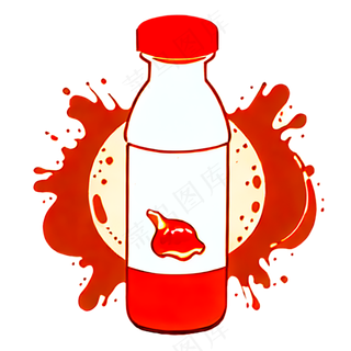 番茄酱食物西餐插画简约简笔画图标