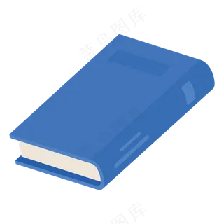 免抠蓝色卡通笔记本
