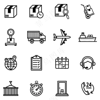 黑色商务图标装饰元素矢量免扣AI素材