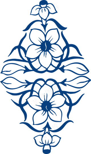 古代青花瓷图案花纹中国风图案祥云纹理传统图腾PNG免扣素材