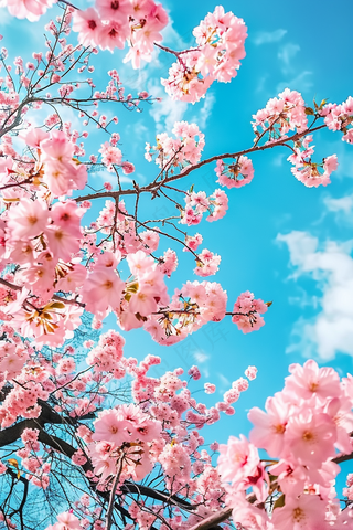春日樱花花朵摄影图