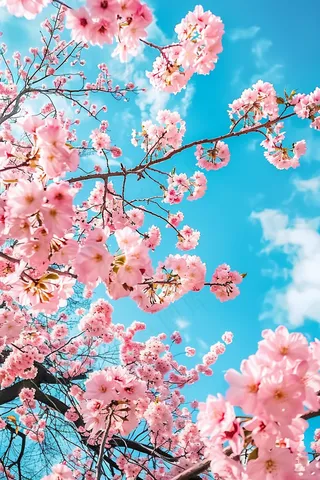 春日樱花花朵摄影图