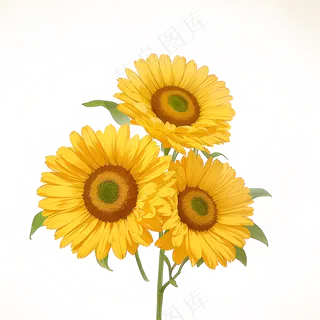 黄色向日葵花朵免抠素材50