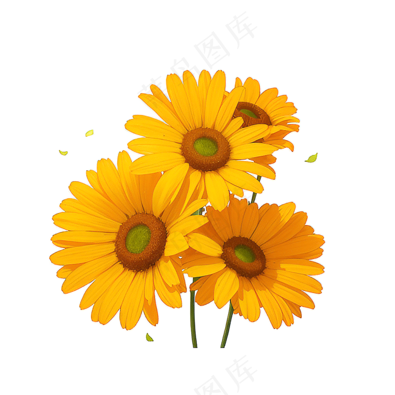 黄色向日葵花朵免抠素材2