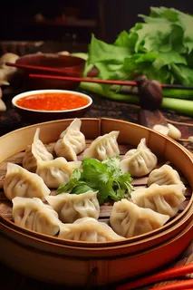 饺子传统美食节日摄影图