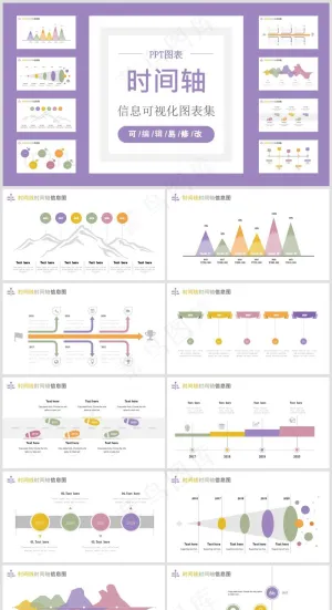 PPT模板丨工作总结丨大事记丨时间轴丨逻辑图标丨可视化图表043预览图