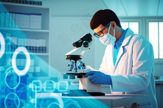 科研人员实验室器材科学摄影图