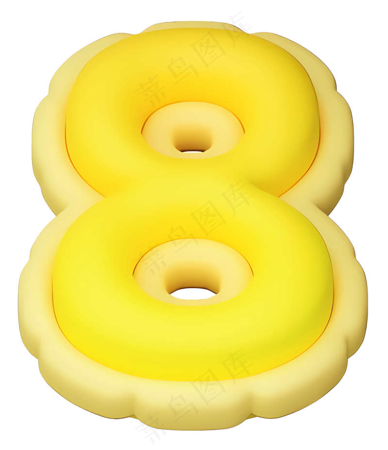膨胀描边数字8_黄色