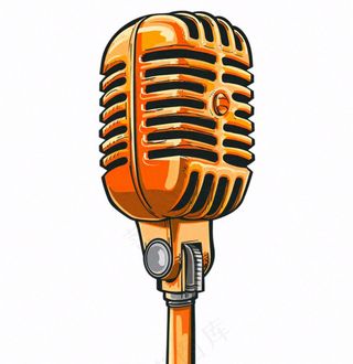 麦克风话筒音乐卡通插画免抠