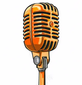 麦克风话筒音乐卡通插画免抠