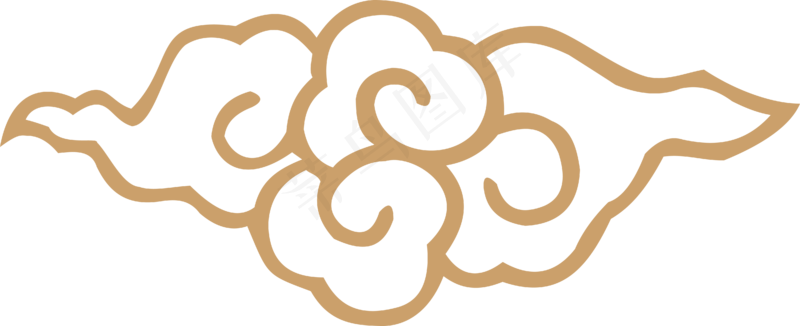 中式传统PNG免扣祥云中国风古典云吉祥图案工笔画创意素材 