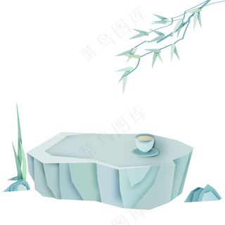 简约石头茶几免扣元素