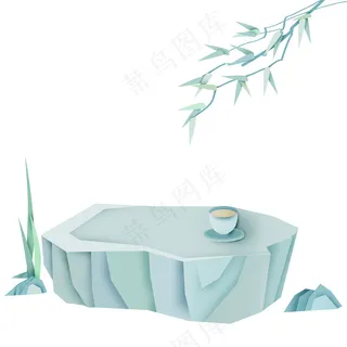 简约石头茶几免扣元素