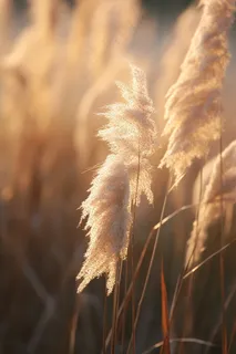 芦苇荡夕阳下美丽芦苇花摄影图