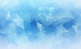 蓝色几何多边形科技时尚炫彩海报背景图