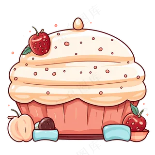 卡通蛋糕矢量装饰元素