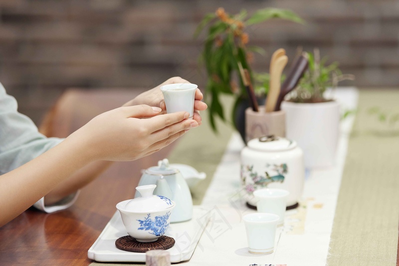 中式复古泡茶茶艺背景