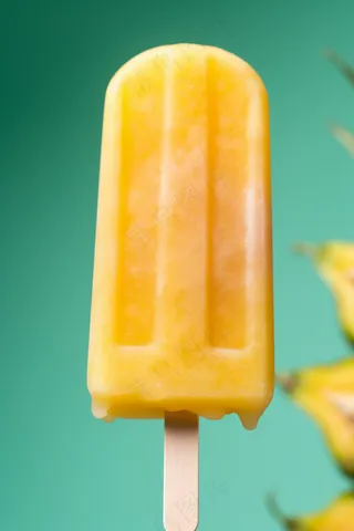 黄色棒冰菠萝味夏日清凉摄影图