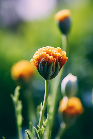 春天绿意立春待开放的花苞摄影图