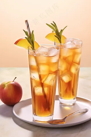 夏日冰镇红茶果茶饮料摄影图