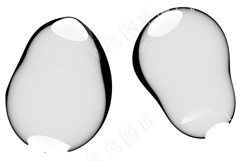 透明水滴白色背景2图片素材