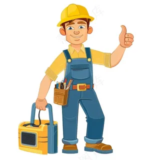 维修工人电工劳动卡通插画免抠