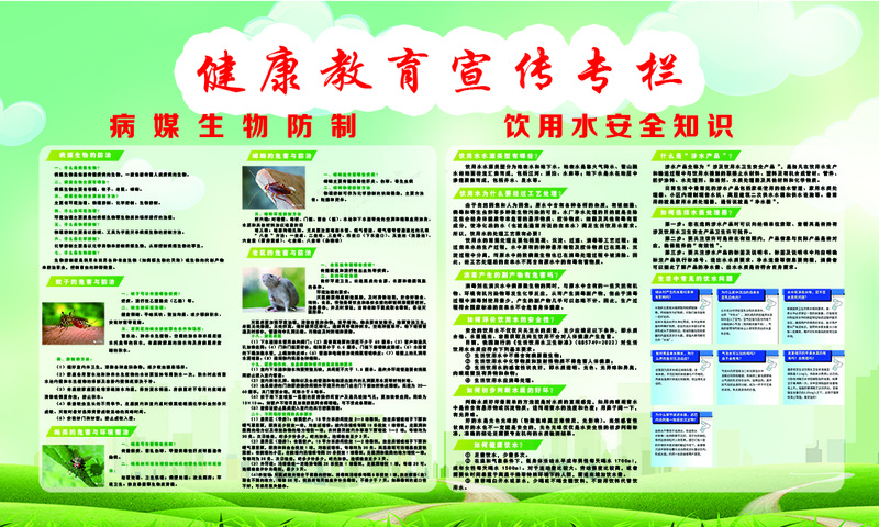 病媒生物和饮用水psd模版下载