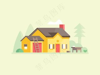 色彩绚丽自画小屋