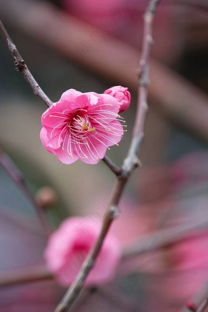 春日桃花粉色花朵摄影图(2688x4032)